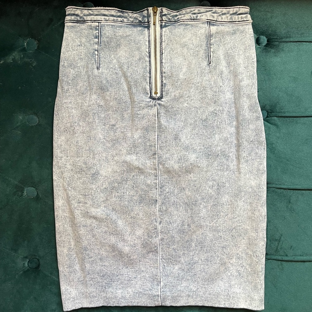 Iris Jeans Women’s Stone/Acid Washed Denim Stretch Curvy Pencil Skirt Size M